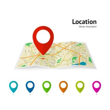 Set of marker pointer on map. map vector illustration Stock Illustration
