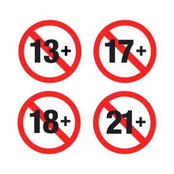 Set marks of Forbidden age limit Stock Illustration