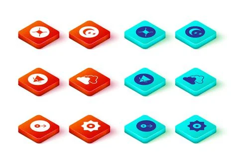 Set Mars symbol, Falling star, Earth element, Cloudy weather, Moon and stars and Ilustração Stock