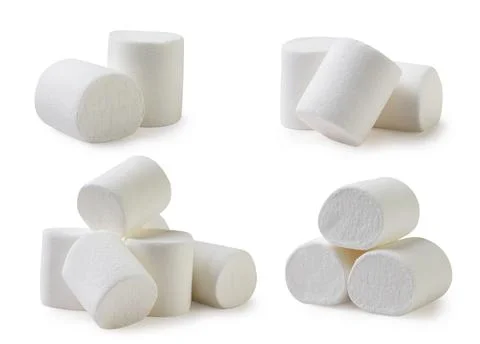 Set of marshmallows close-up on a white. Isolated Stock Photos