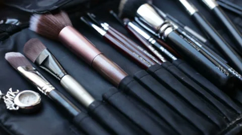 Set of mascara and brushes Video stock 59774867