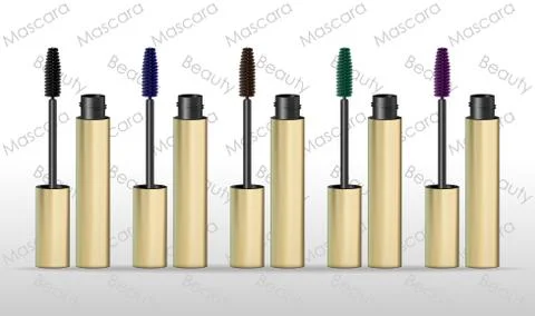 Set mascaras different colors. Vector illustration Stock Illustration