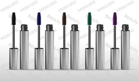 Set mascaras different colors. Vector illustration Stock Illustration