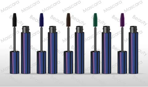 Set mascaras different colors. Vector illustration Stock Illustration
