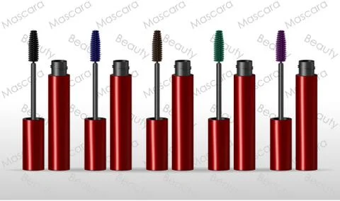 Set mascaras different colors. Vector illustration Stock Illustration