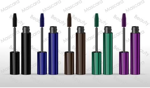 Set mascaras different colors. Vector illustration Stock Illustration