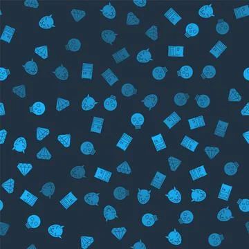 Set Mask of the devil with horns, Computer, Skull and Diamond on seamless 스톡 일러스트