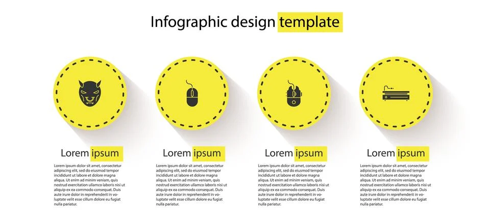 Set Mask of the devil with horns, Computer mouse, gaming and Video game conso Illustrazione stock