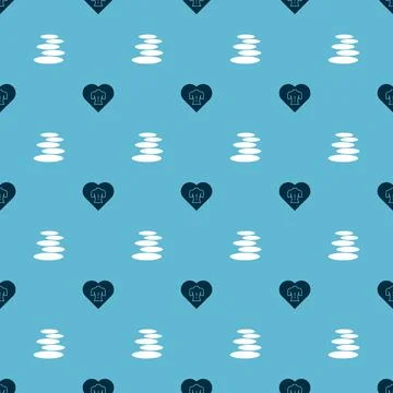Set Massage and Stack hot stones on seamless pattern. Vector Stock Illustration