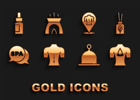 Set Massage, Aroma diffuser, with aroma oils, Sauna hat, Spa salon, Essential Illustrazione stock