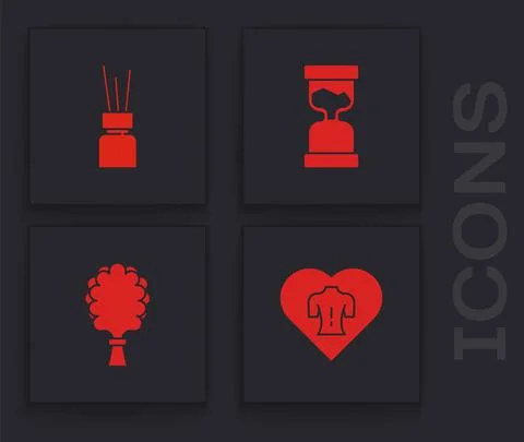 Set Massage, Aroma diffuser, Old hourglass and Sauna broom icon. Vector Stock Illustration