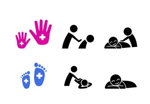 Set of Massage icon, vector Stock Illustration