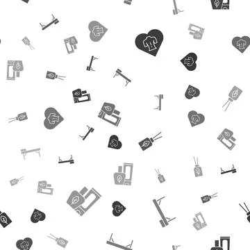 Set Massage, table, Aroma diffuser and Ointment cream tube on seamless pattern Stock Illustration