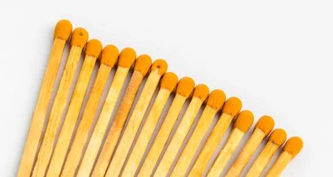 Set of matches close up on white Stock Photos