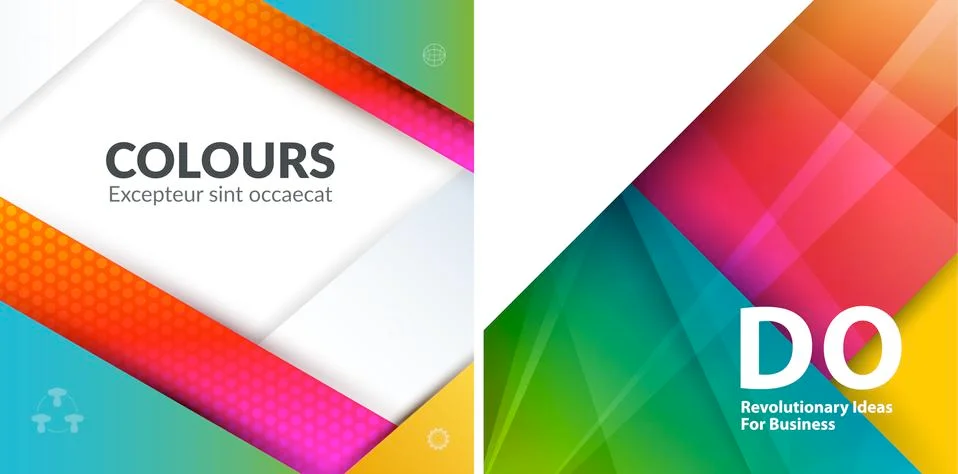 Set. Material design of abstract vector elements for graphic template. 스톡 일러스트