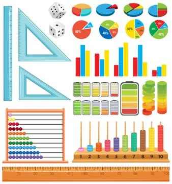 Set of math element Stock Illustration