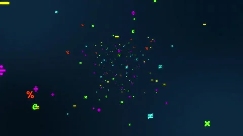 Set of mathematical signs flying through. Stock Footage 266985125