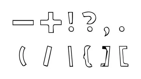 Set of mathematical signs for solving examples in mathematics Stock Illustration