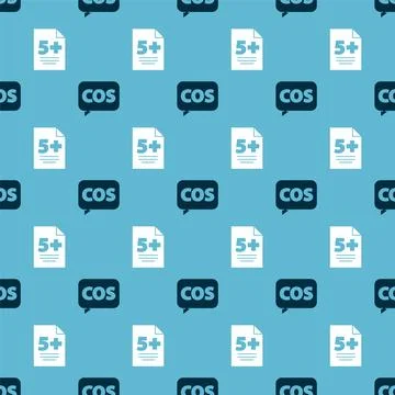 Set Mathematics function cosine and Test or exam sheet on seamless pattern... Stock Illustration