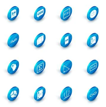 Set Mathematics function cosine, Function mathematical symbol, Geometric figure Stock Illustration