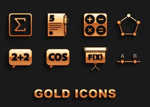 Set Mathematics function cosine, Geometric figure Pentagonal prism, Graph Stock Illustration