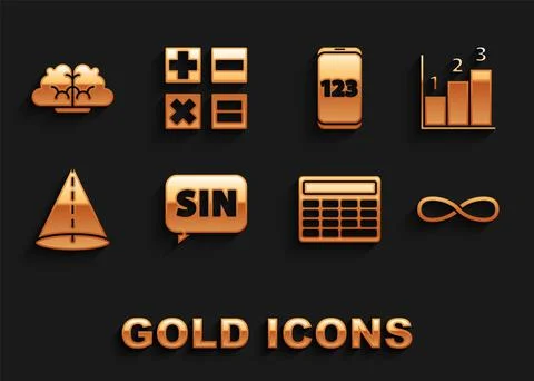 Set Mathematics function sine, Graph, schedule, chart, diagram, Infinity Stock Illustration