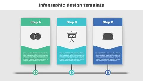 Set Mathematics sets A and B, Chalkboard and Acute trapezoid shape. Business Stock Illustration