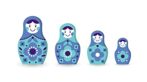 Set of matryoshka russian nesting dolls Illustrazione stock