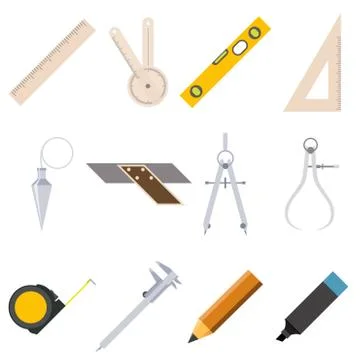 Set of measure tools icons Stock Illustration