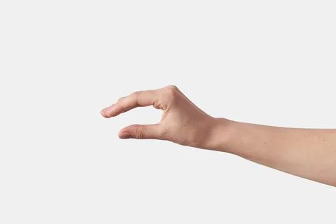 Set of measuring hands on white. Fotos de archivo