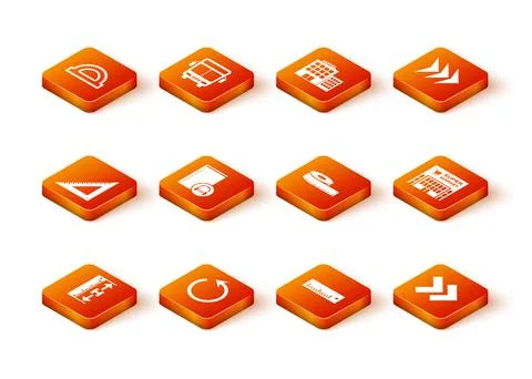 Set Measuring height and length, Refresh, Triangular ruler, Audio book, Ruler Stock Illustration