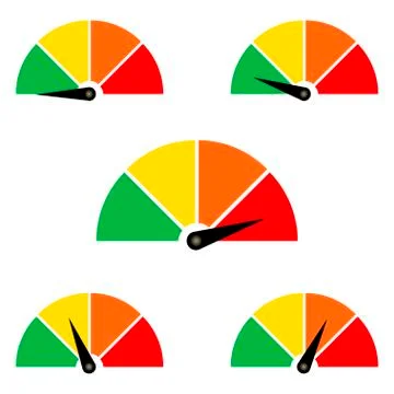 Set of measuring icons easy normal hard on white background Illustrazione stock