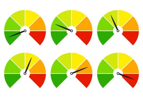 Set of measuring icons easy normal hard Stock Illustration