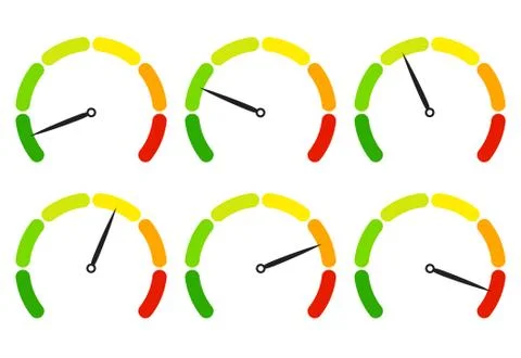 Set of measuring icons easy normal hard Stock Illustration