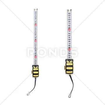 Set of Measuring tape over isolated white background Stock Photos
