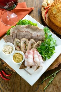 Set of meat cut Stock Photos