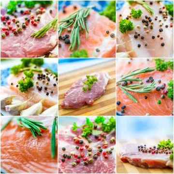 Set meat Stock Photos