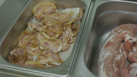 Set of meat in the restaurant. Stock Footage 93162476