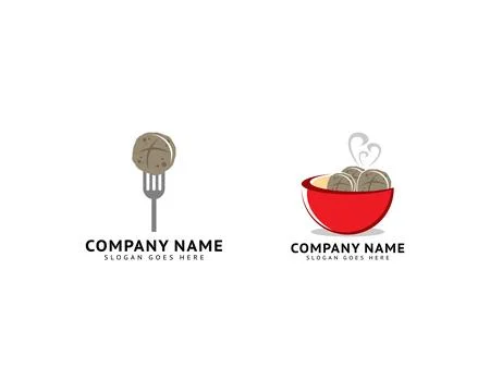 Set of Meatball bakso logo template vector illustration Stock Illustration