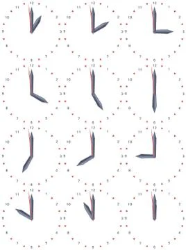 A set of mechanical clocks Stock Illustration