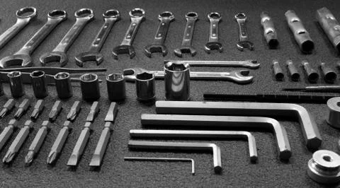 Set of mechanical hand tools studio isolated Stock Photos