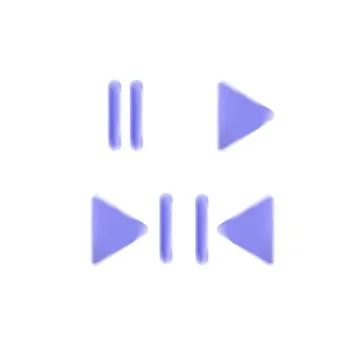 Set of media player button icons. Play and pause buttons, video audio player Stock Illustration