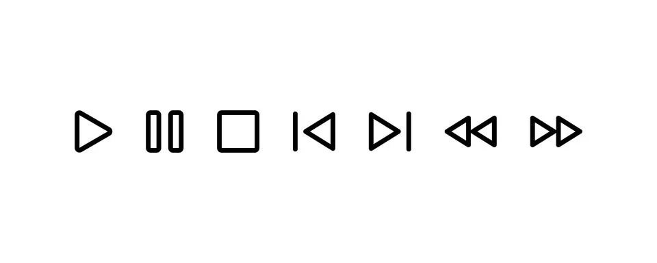 Set of media player button. Vector icon design. Stock Illustration