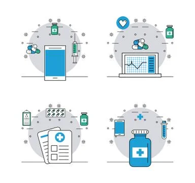 Set of medical elements Illustrazione stock