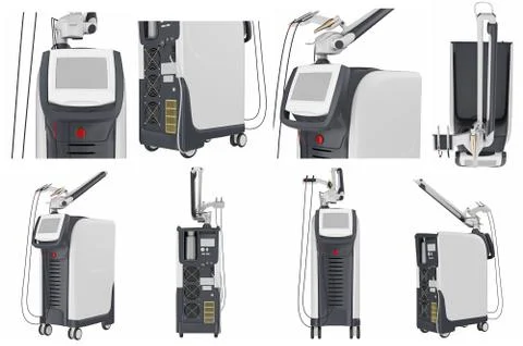 Set medical laser device Stock Illustration