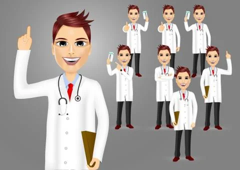 Set of medical workers or doctors 스톡 일러스트