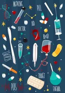 Set Medicine. Vector Stock Illustration