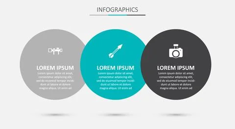 Set Medieval arrow, Sniper optical sight and Photo camera. Business infographic Illustrazione stock
