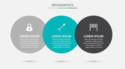 Set Medieval arrows, Weight and Volleyball net. Business infographic template Stock Illustration