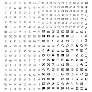 Set Of Mega Pack Business Technology Icon Symbol Illustrazione stock